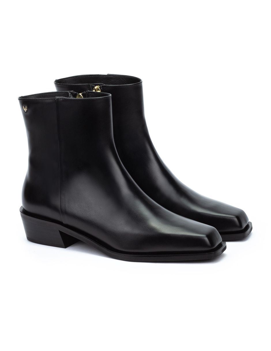 Bota media pierna de cuero para mujer 2
