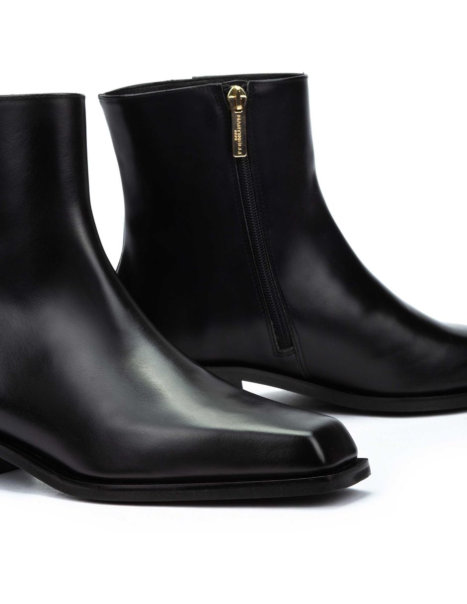 Bota media pierna de cuero para mujer 3