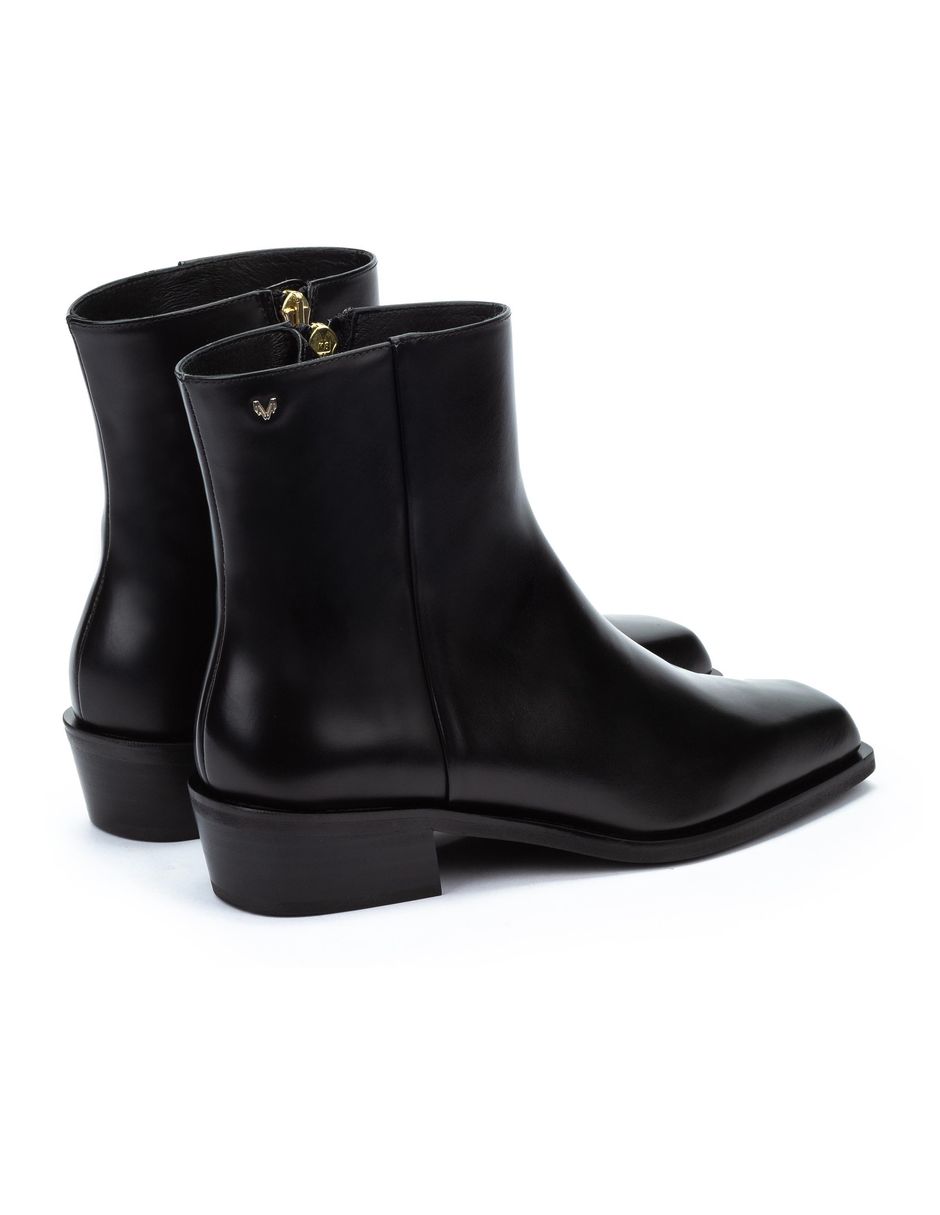 Bota media pierna de cuero para mujer 5