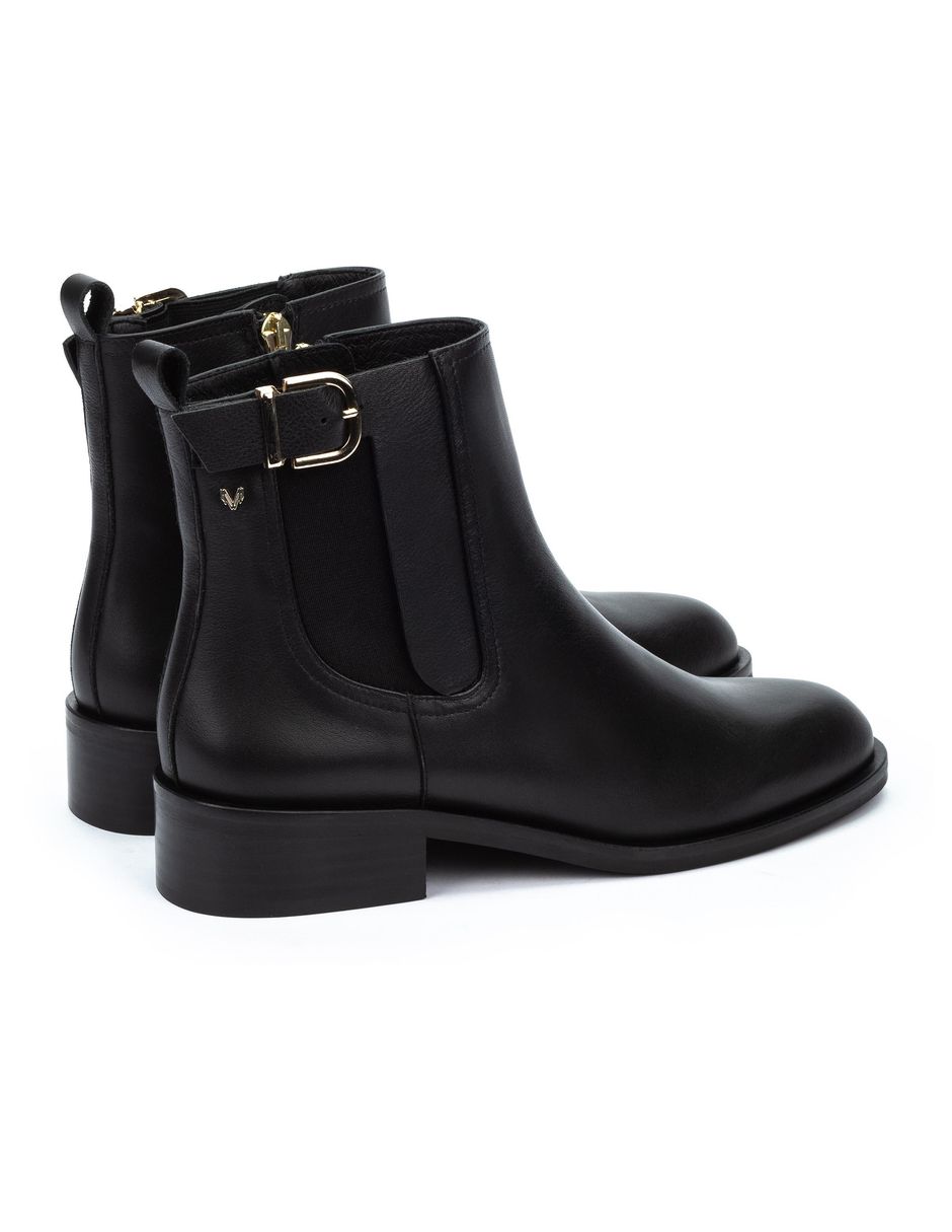 Bota media pierna de cuero para mujer 5