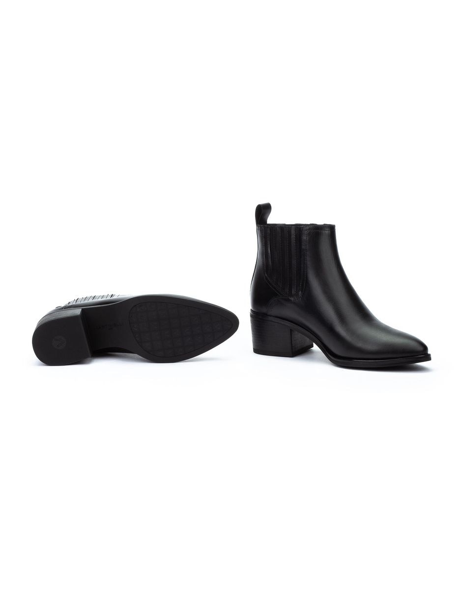 Bota media pierna de cuero para mujer