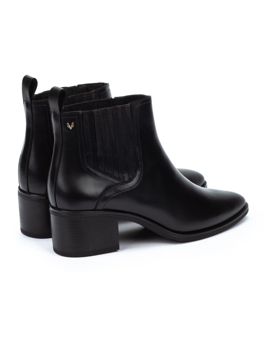 Bota media pierna de cuero para mujer 5