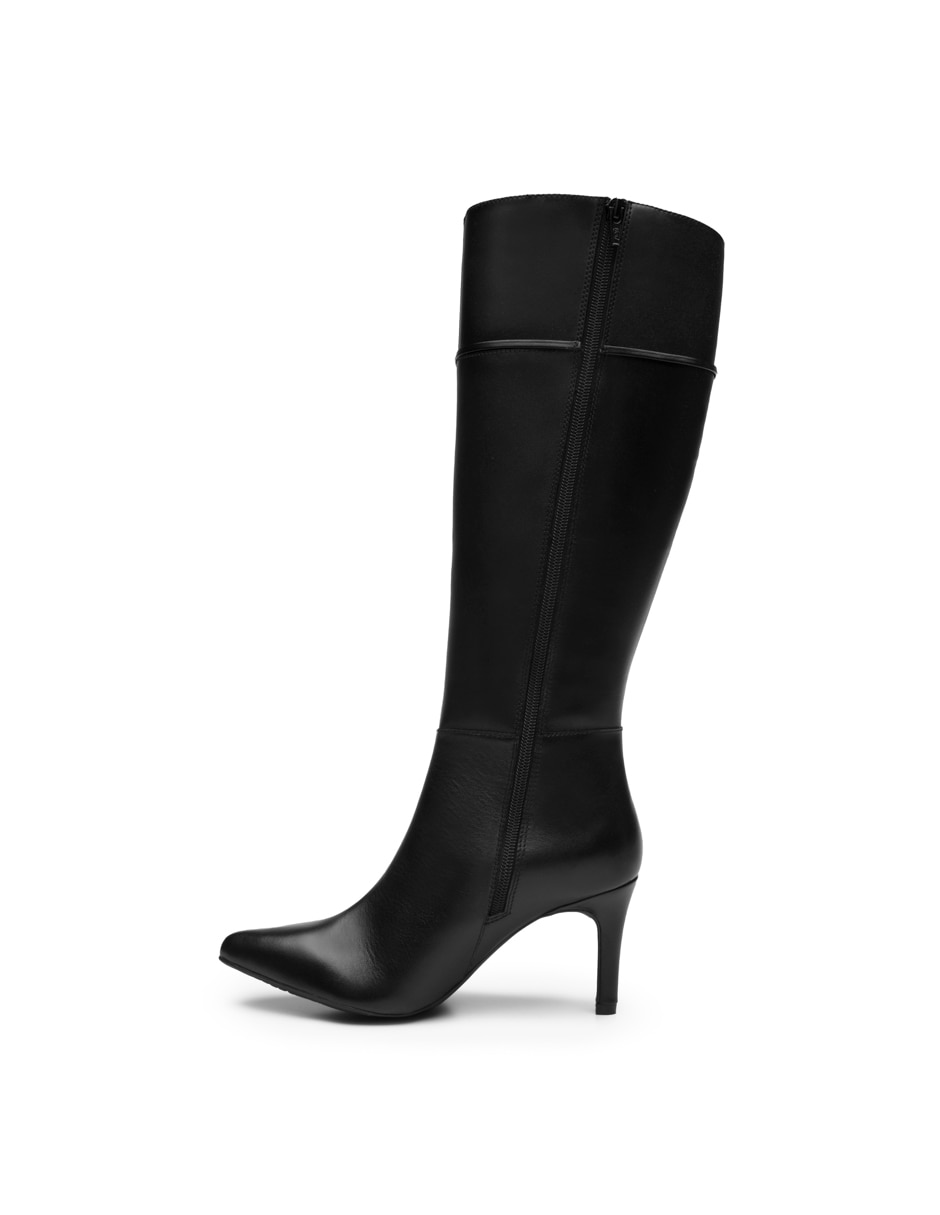 Bota abajo de la rodilla semivestir de piel para mujer 5