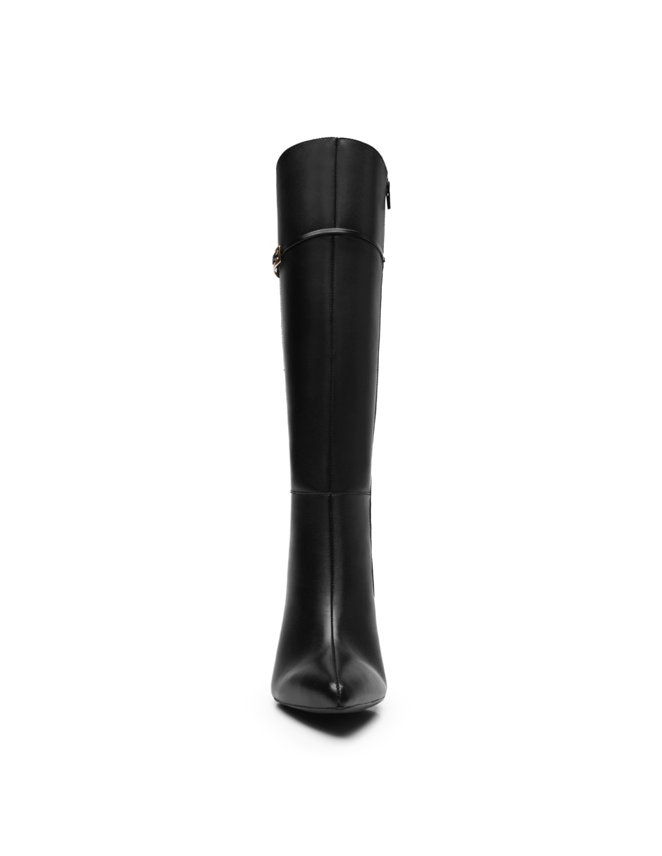Bota abajo de la rodilla semivestir de piel para mujer 7
