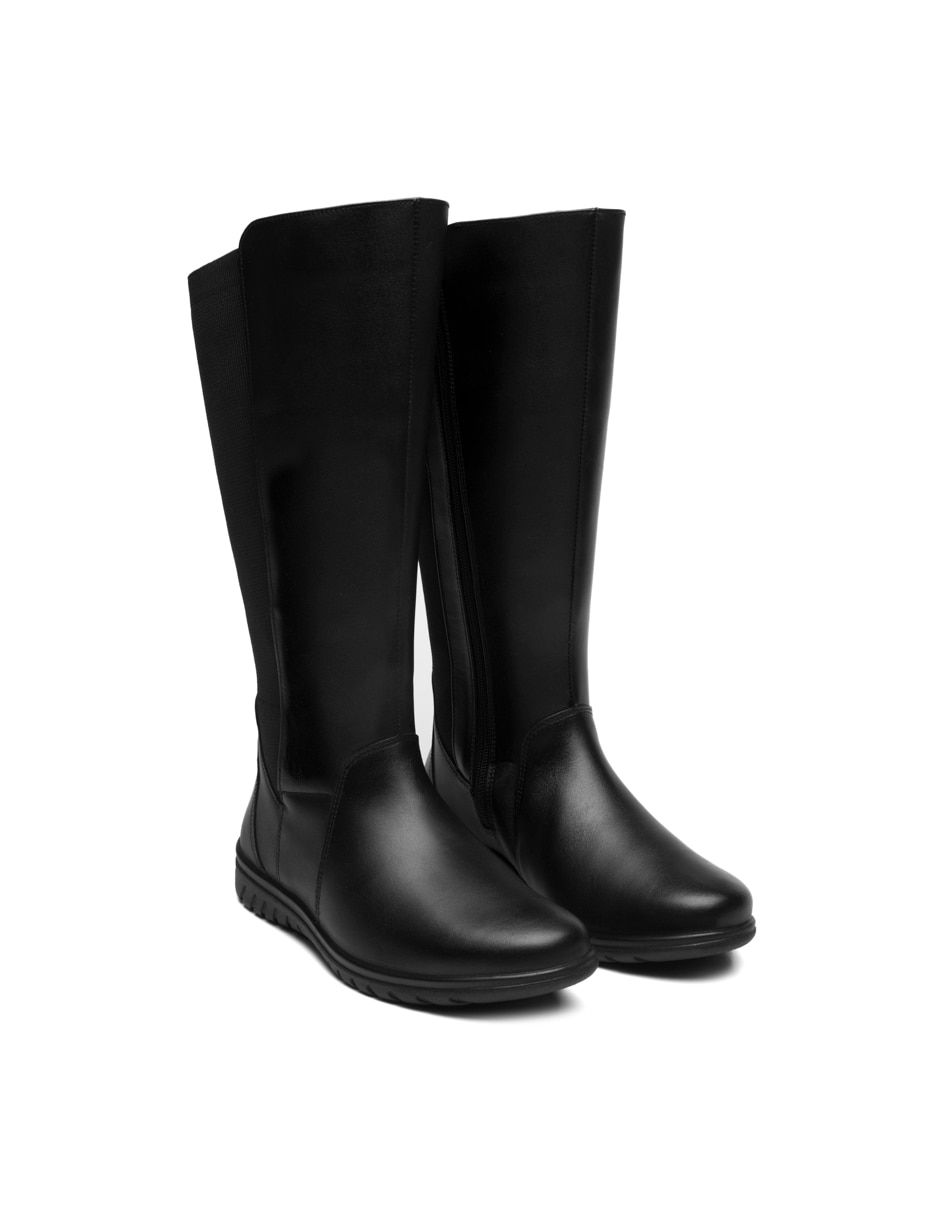 Bota abajo de la rodilla de piel para mujer 4