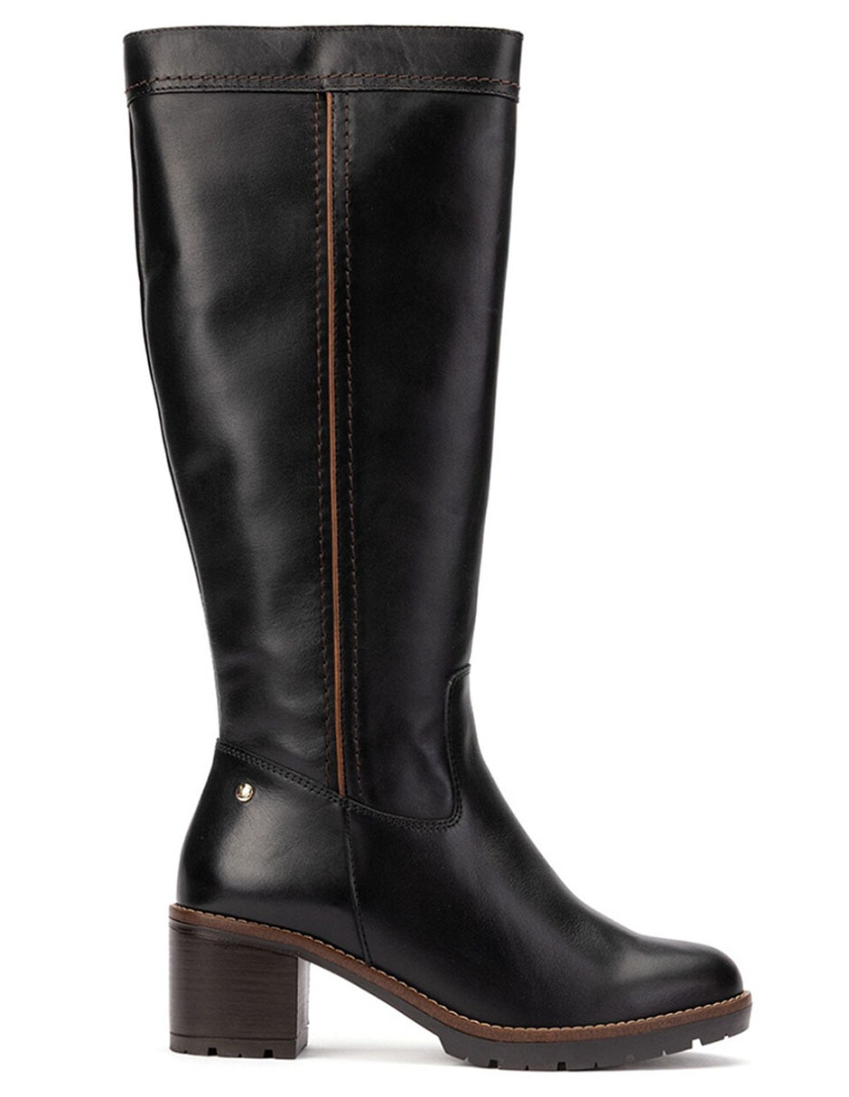 Bota abajo de la rodilla de cuero para mujer 1