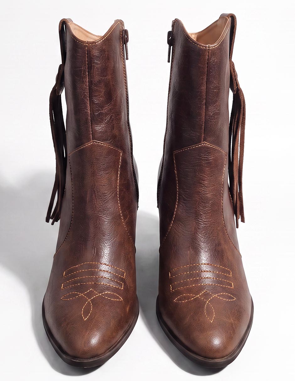 Bota cowboy media pierna Gio de piel para mujer 2