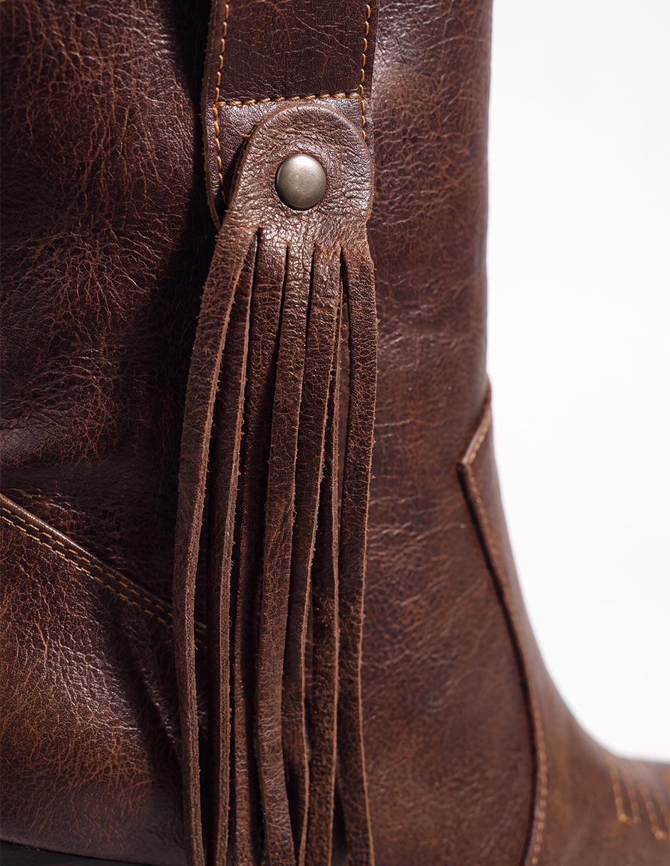 Bota cowboy media pierna Gio de piel para mujer 5