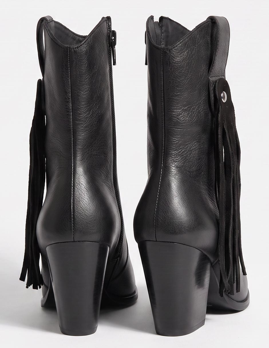 Bota cowboy media pierna gio de piel para mujer 3