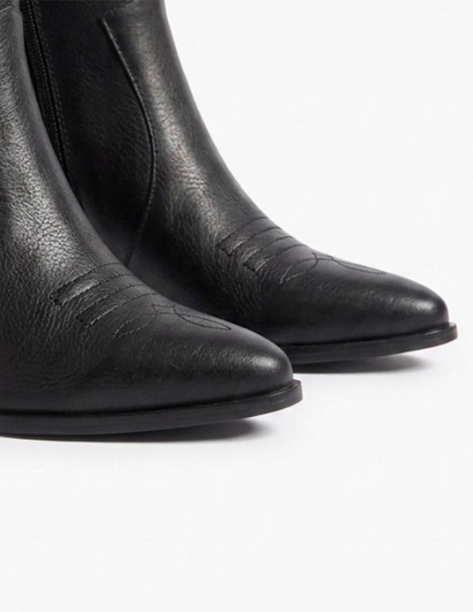 Bota cowboy media pierna gio de piel para mujer 4