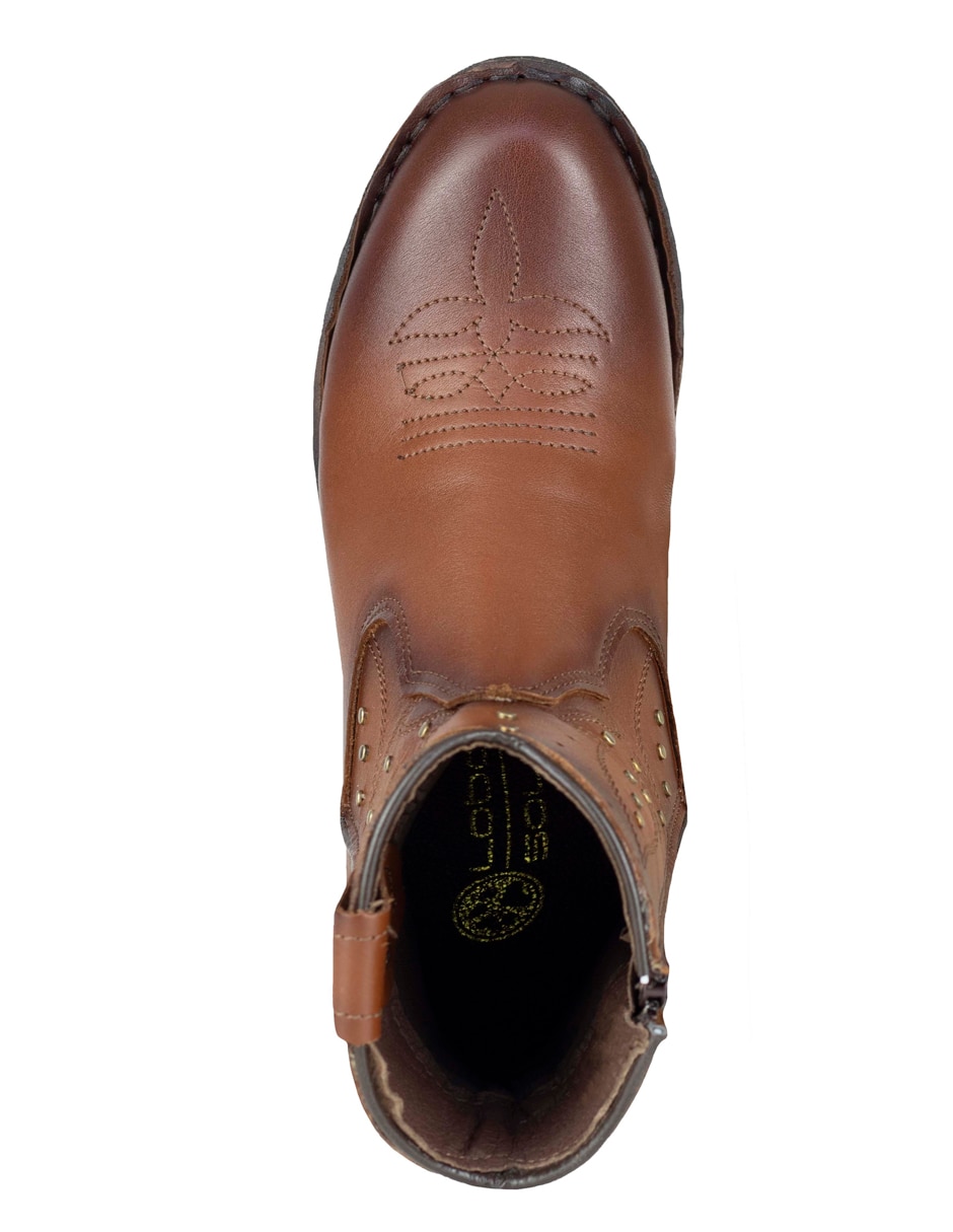 Bota arriba del tobillo de piel para mujer 4