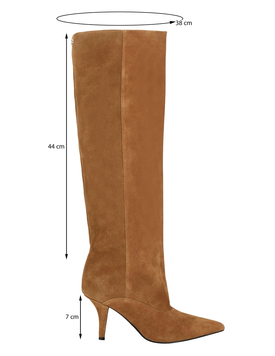 Bota abajo de la rodilla de piel para mujer 7