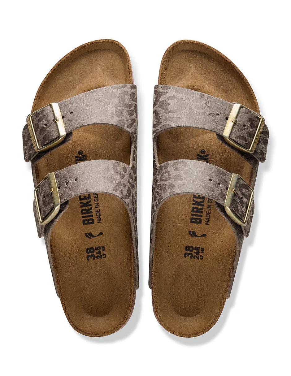 Sandalia arizona syn leo gray taupe animal print para mujer 3