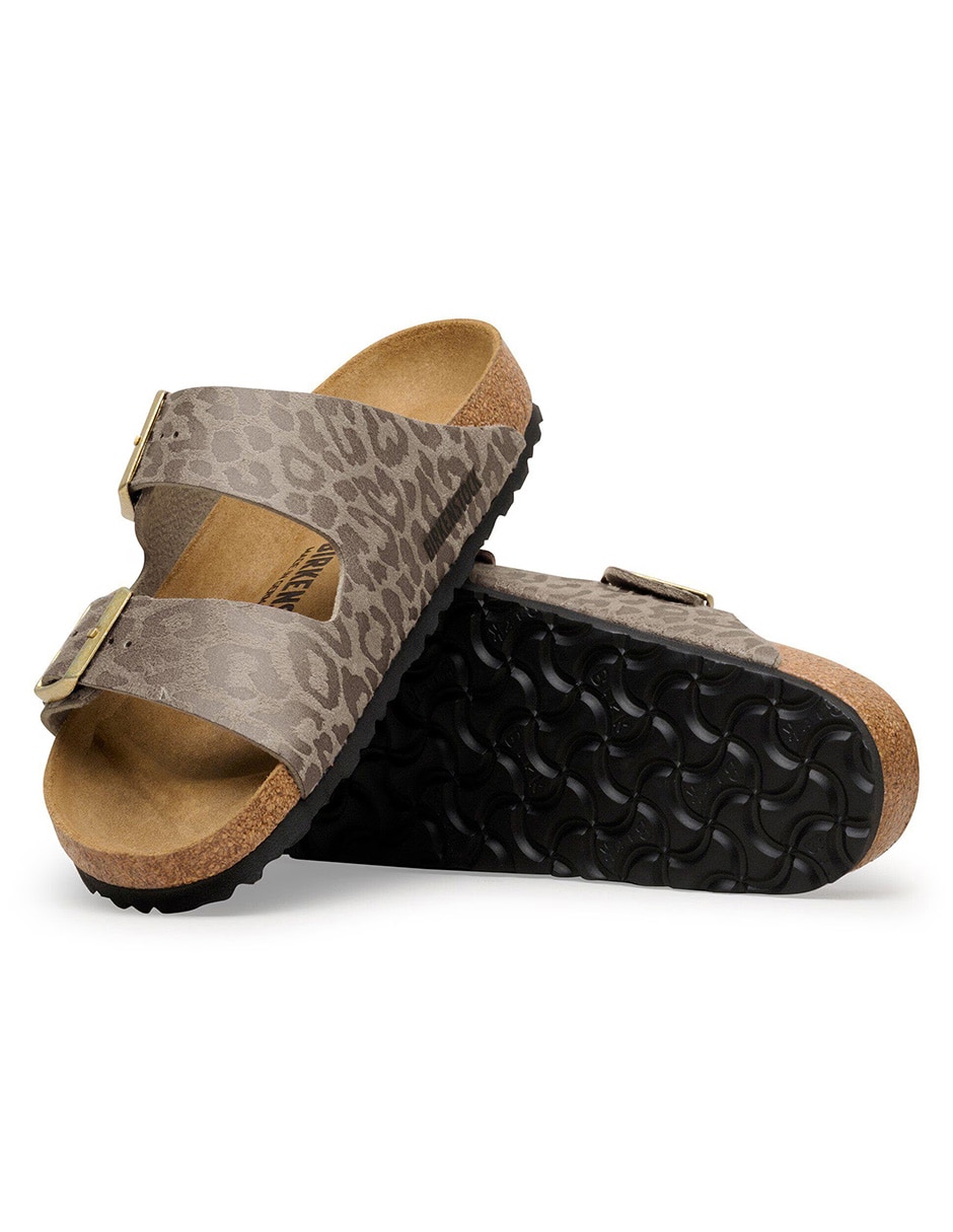 Sandalia arizona syn leo gray taupe animal print para mujer 4