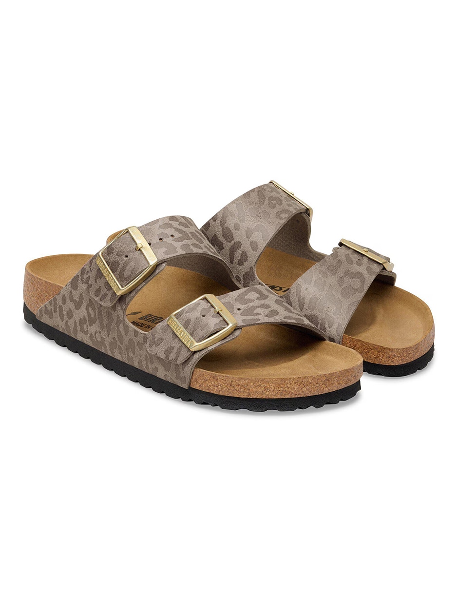 Sandalia arizona syn leo gray taupe animal print para mujer 5
