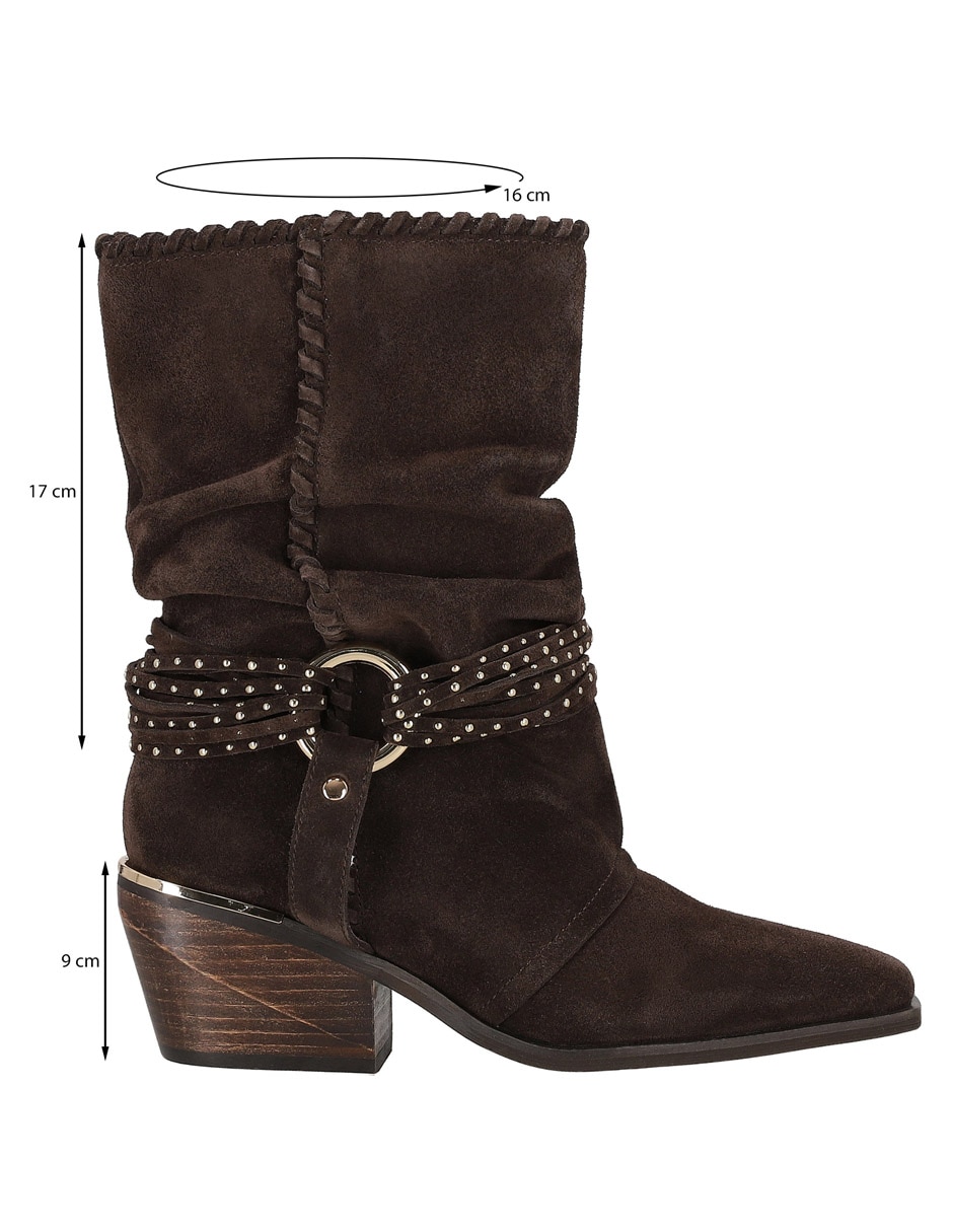 Bota arriba del tobillo de piel para mujer 10