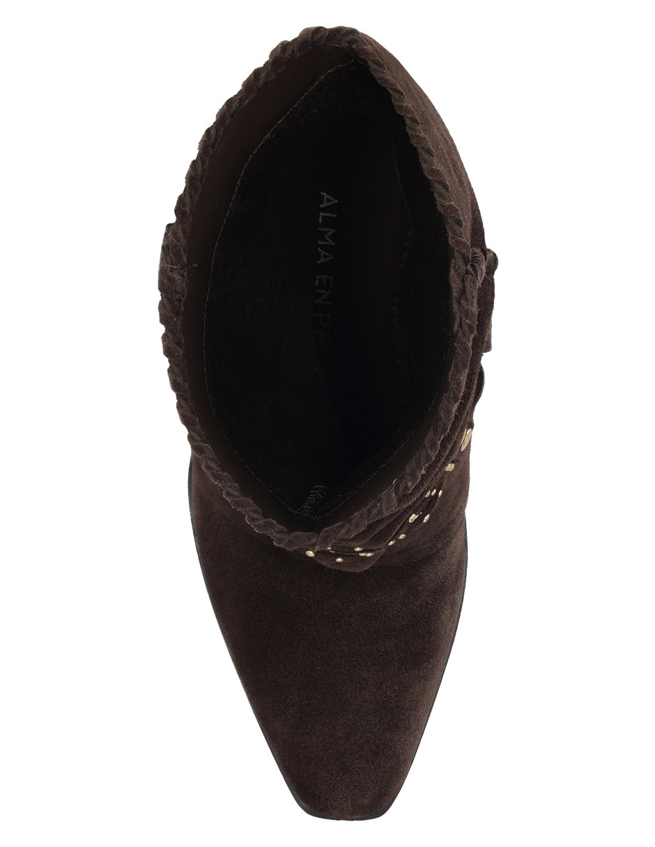 Bota arriba del tobillo de piel para mujer 6
