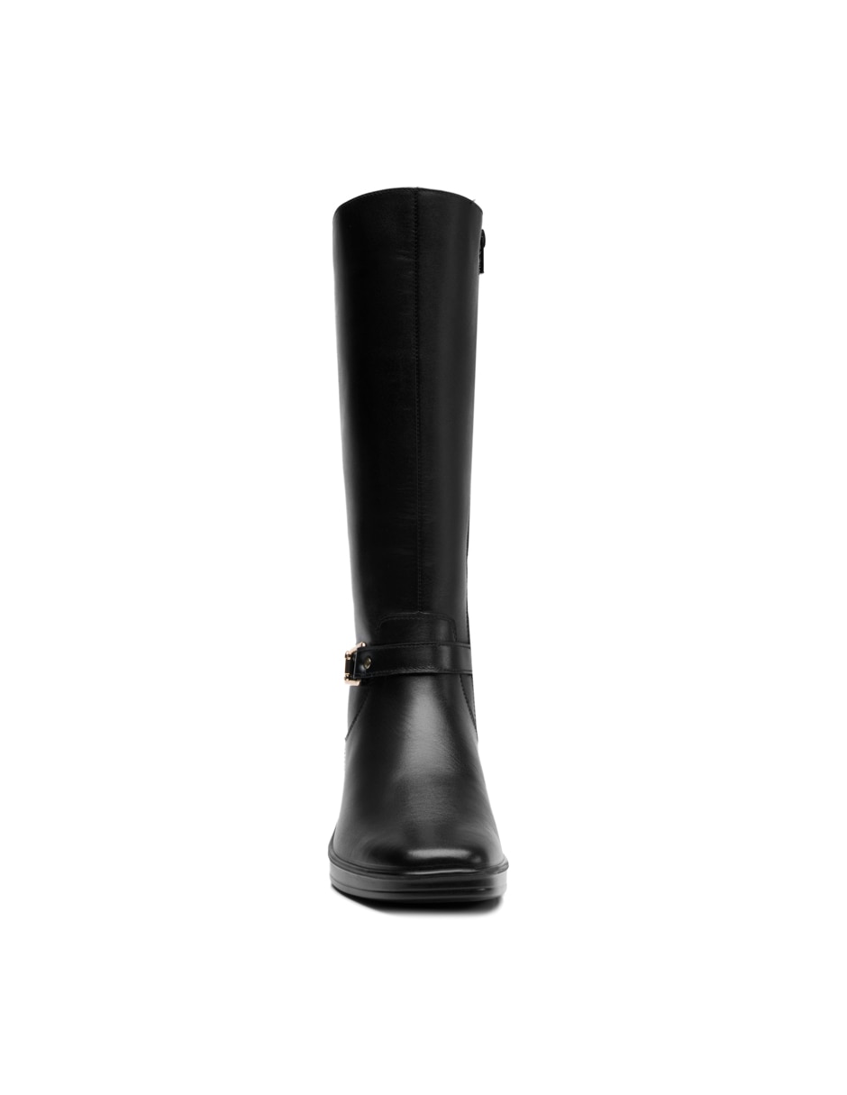 Bota abajo de la rodilla casual de piel para mujer 4