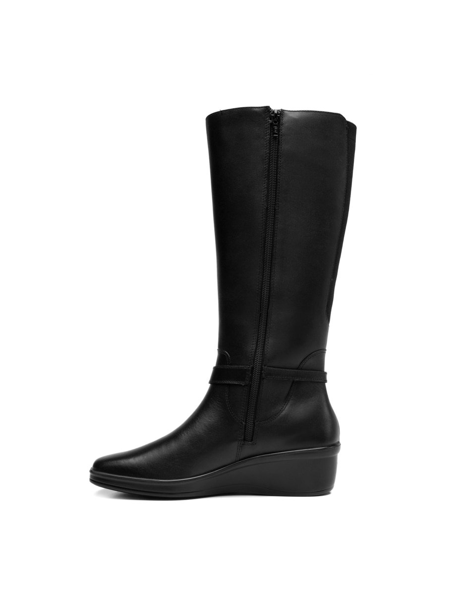 Bota abajo de la rodilla casual de piel para mujer 5