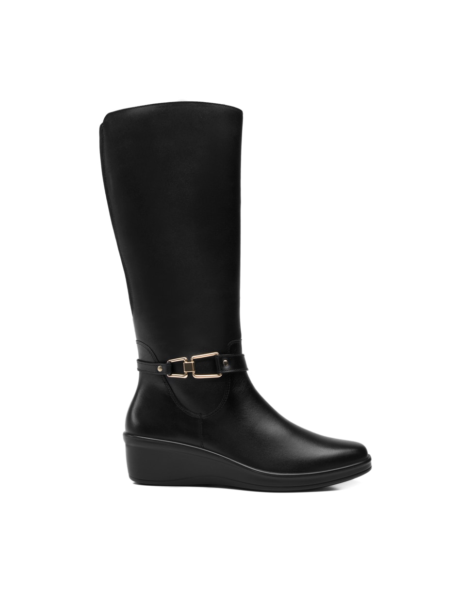 Bota abajo de la rodilla casual de piel para mujer 6