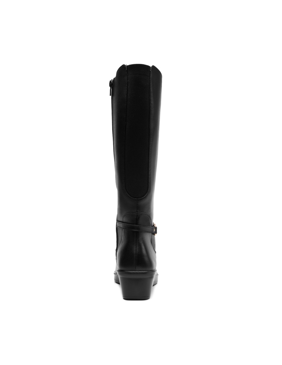 Bota abajo de la rodilla casual de piel para mujer 9