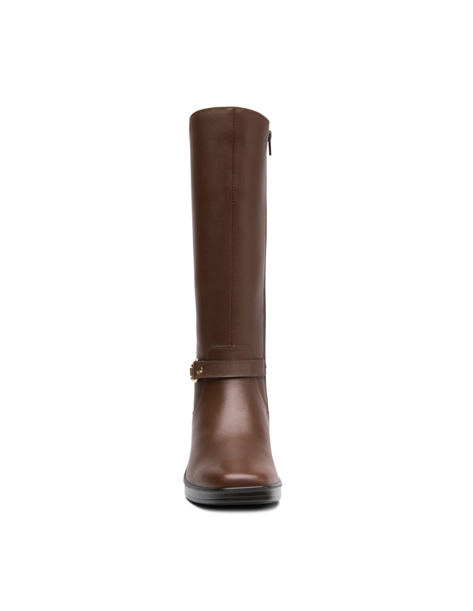 Bota abajo de la rodilla casual de piel para mujer 6