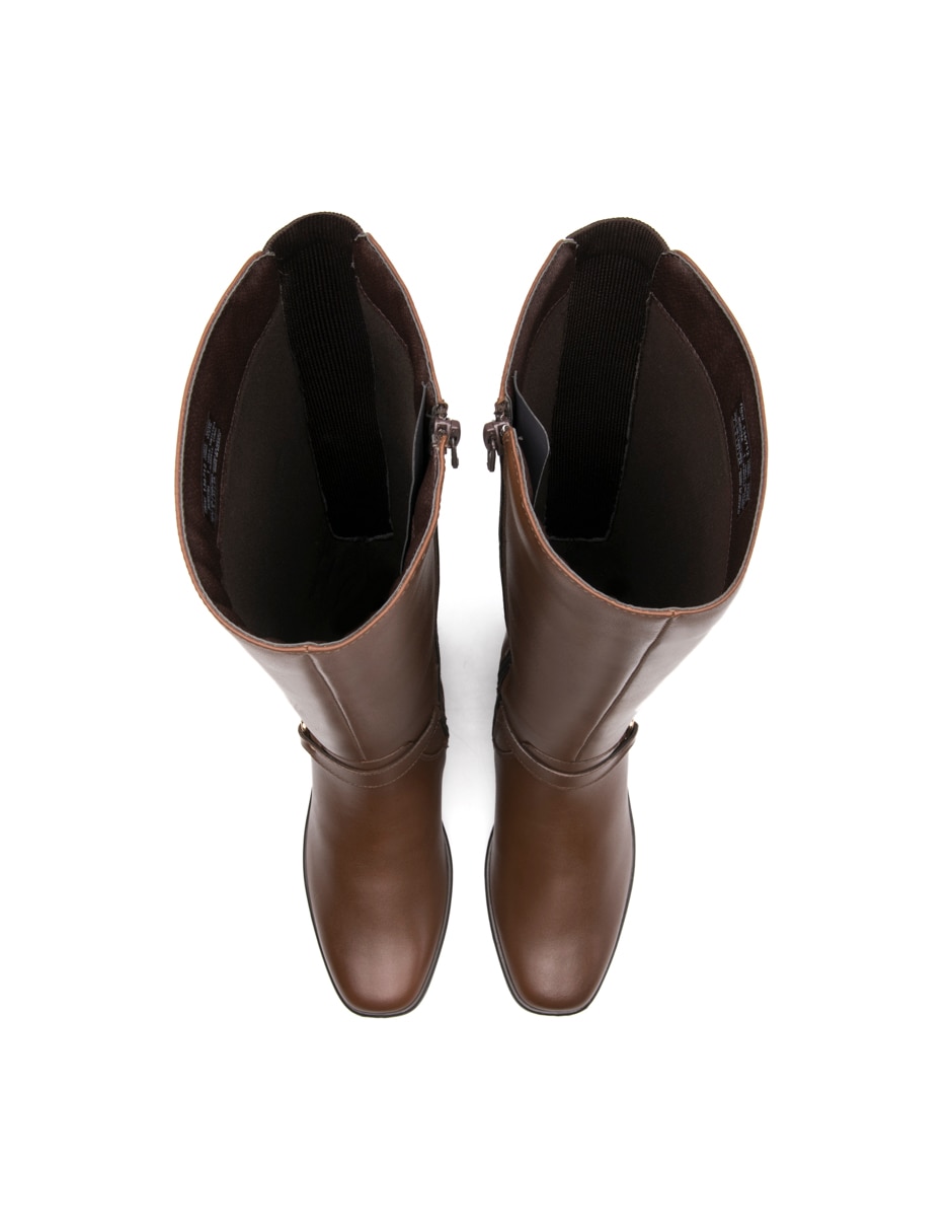 Bota abajo de la rodilla casual de piel para mujer 7