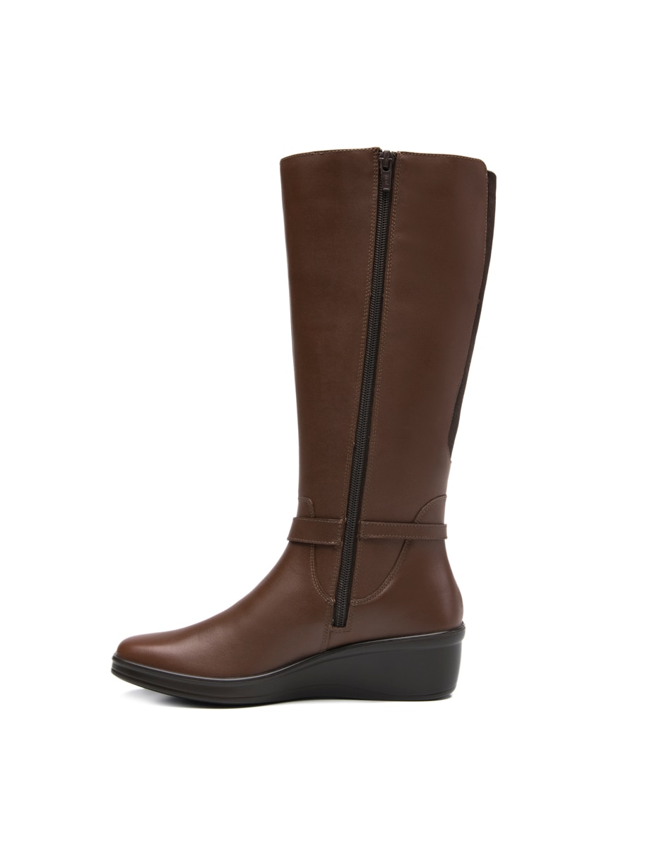 Bota abajo de la rodilla casual de piel para mujer 8