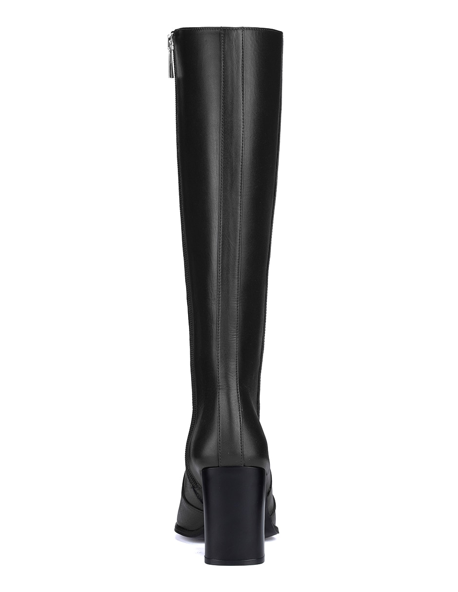 Bota arriba de la rodilla de piel para mujer 4