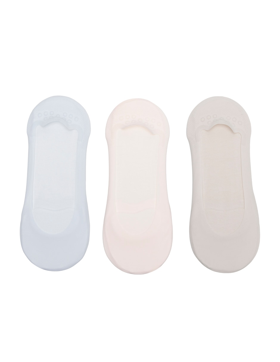 Calcetín invisible de algodón para mujer 3 pares Calcetín invisible de algodón para mujer 3 pares