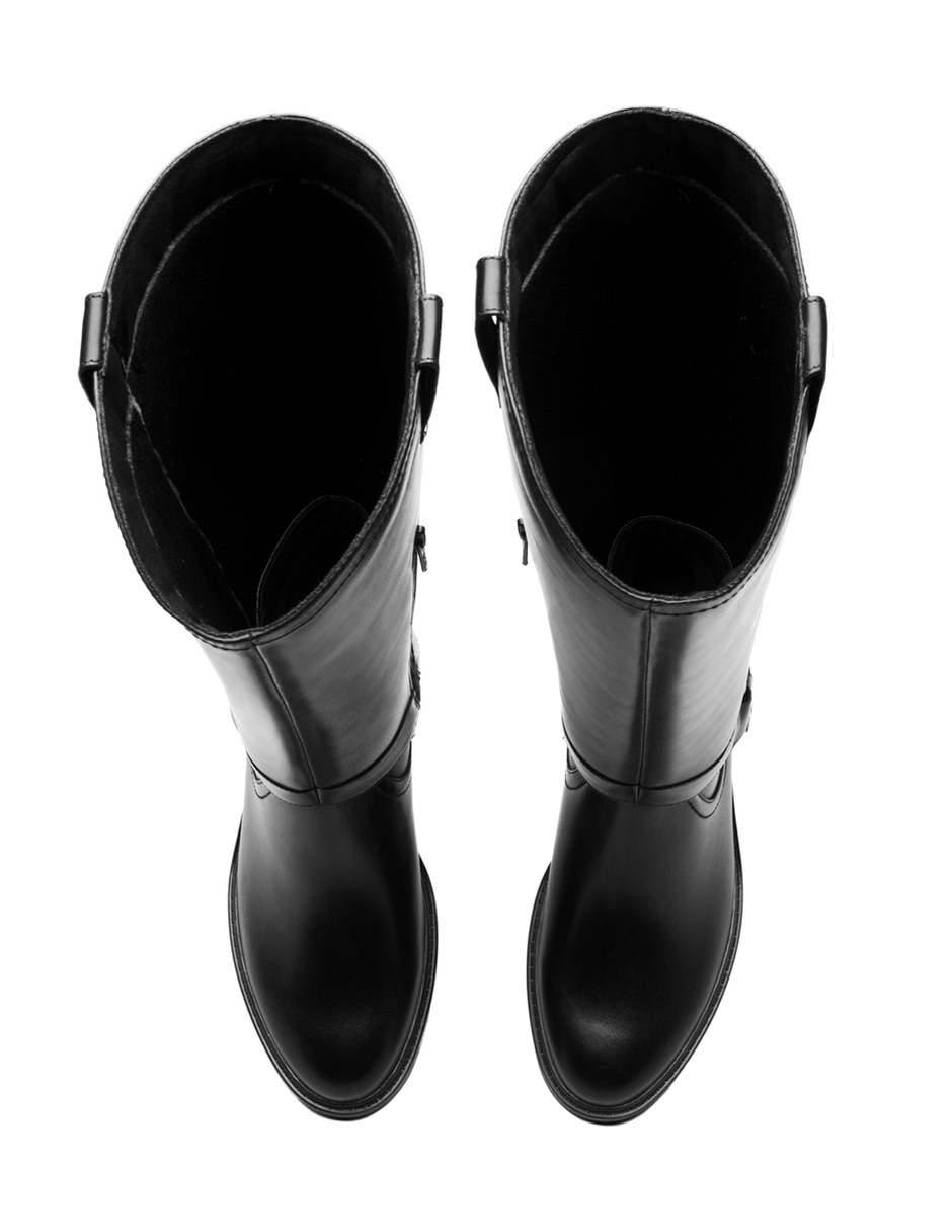 Bota abajo de la rodilla de piel para mujer