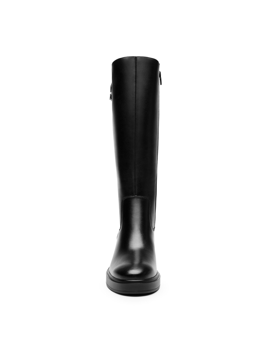 Bota abajo de la rodilla de piel para mujer 2