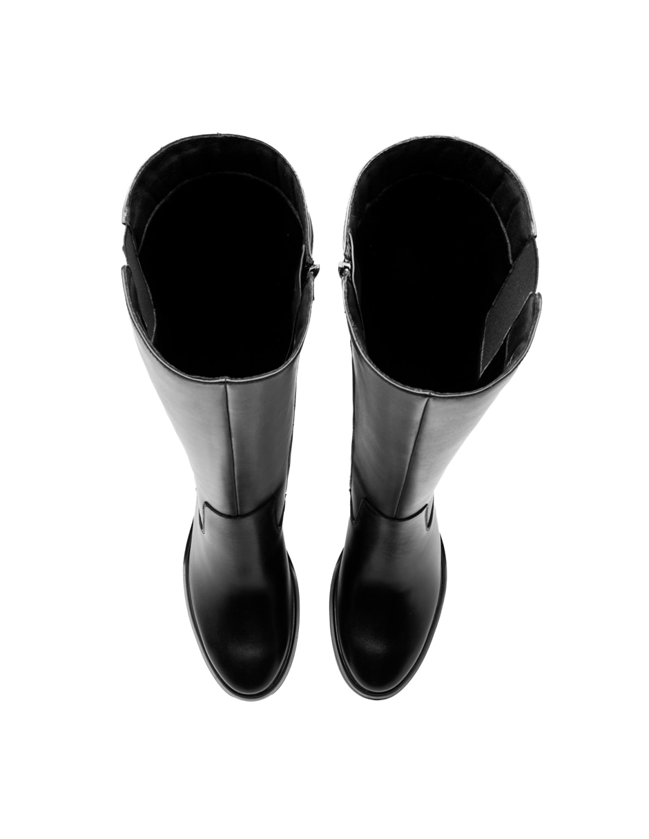 Bota abajo de la rodilla de piel para mujer 5