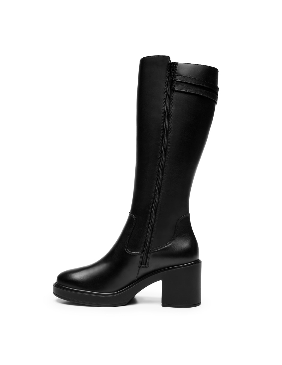 Bota abajo de la rodilla de piel para mujer 6