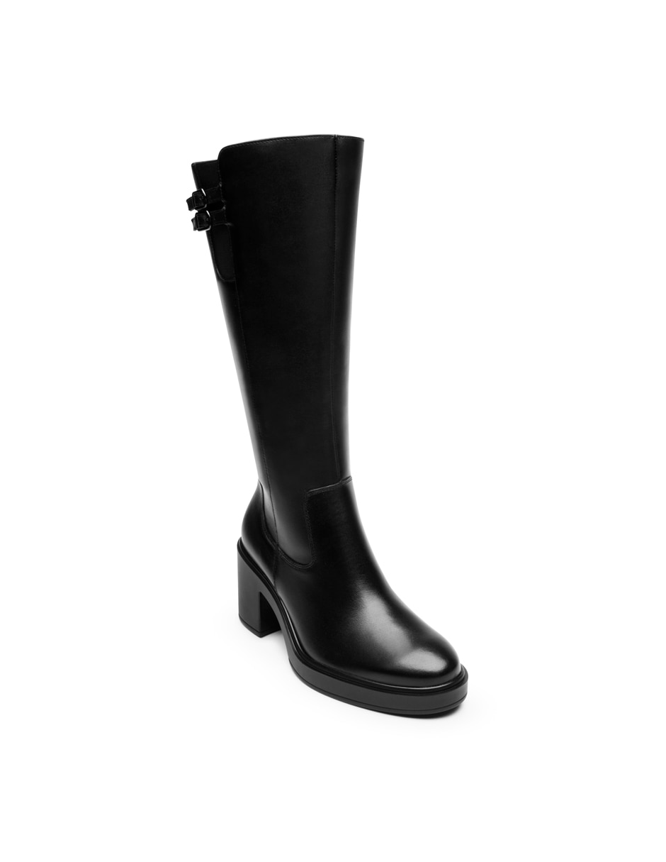Bota abajo de la rodilla de piel para mujer 7