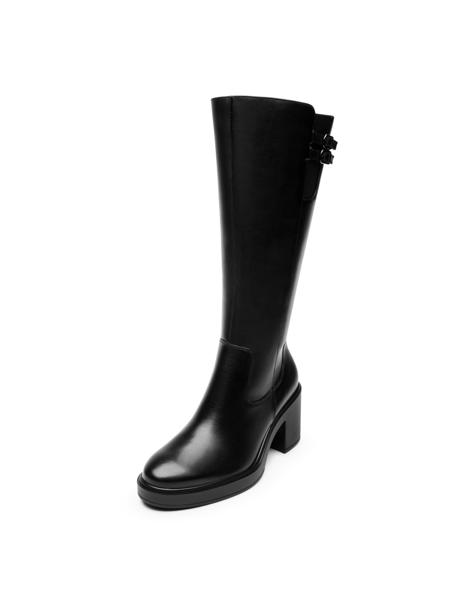 Bota abajo de la rodilla de piel para mujer 8