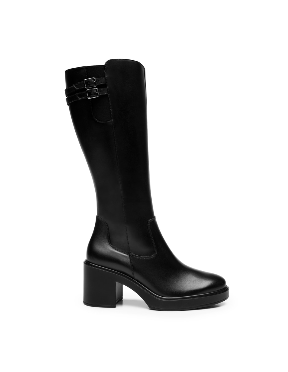 Bota abajo de la rodilla de piel para mujer 9