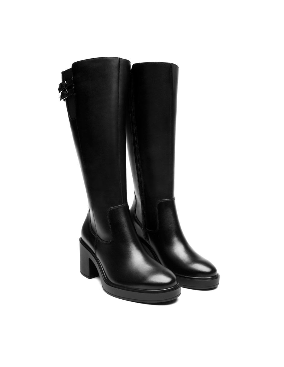 Bota abajo de la rodilla de piel para mujer 10