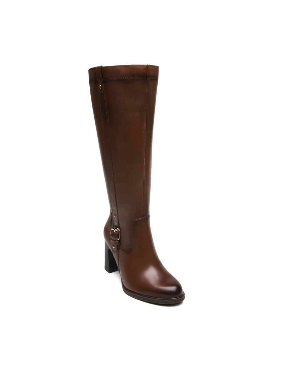 Bota abajo de la rodilla de piel para mujer 7
