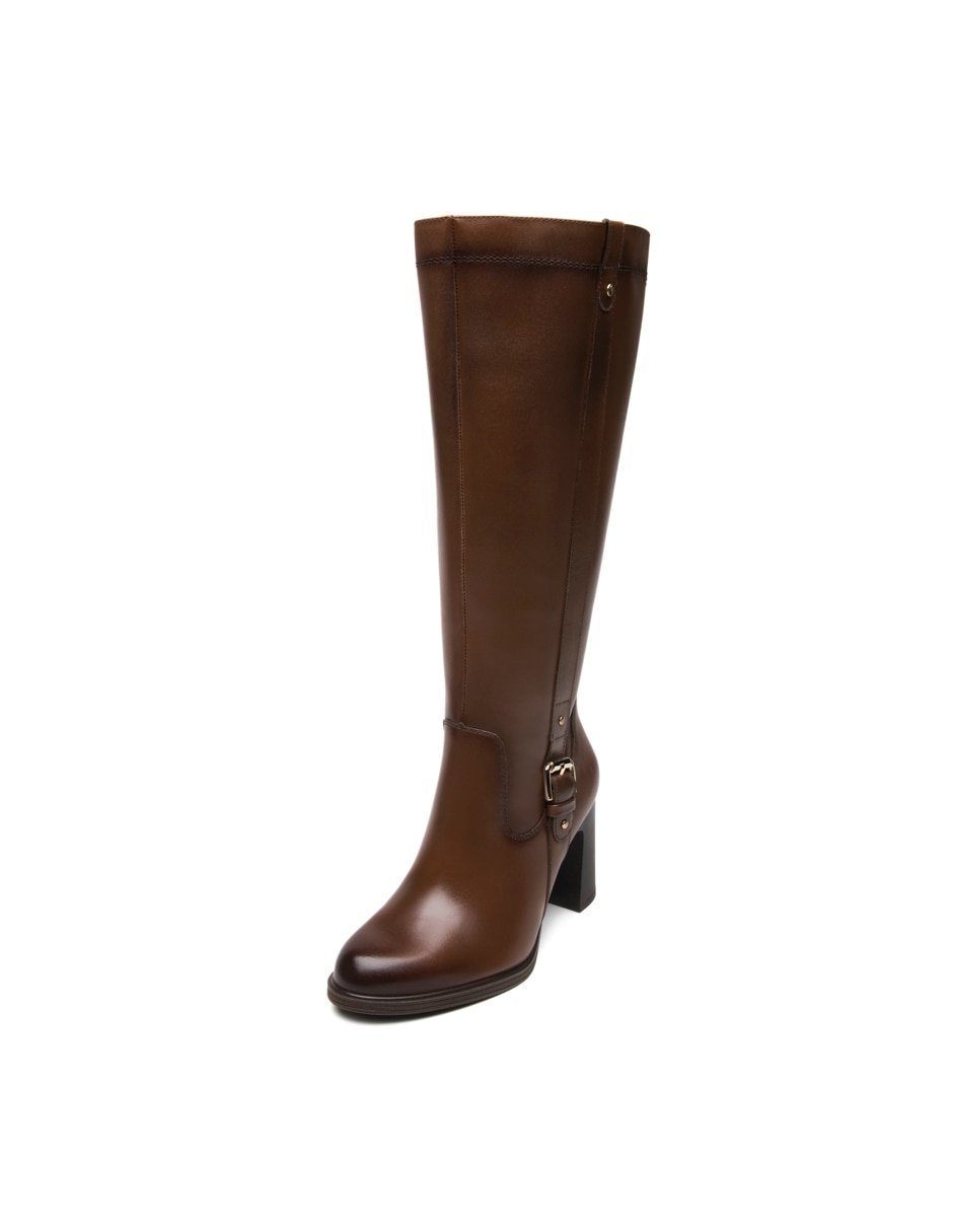 Bota abajo de la rodilla de piel para mujer 8