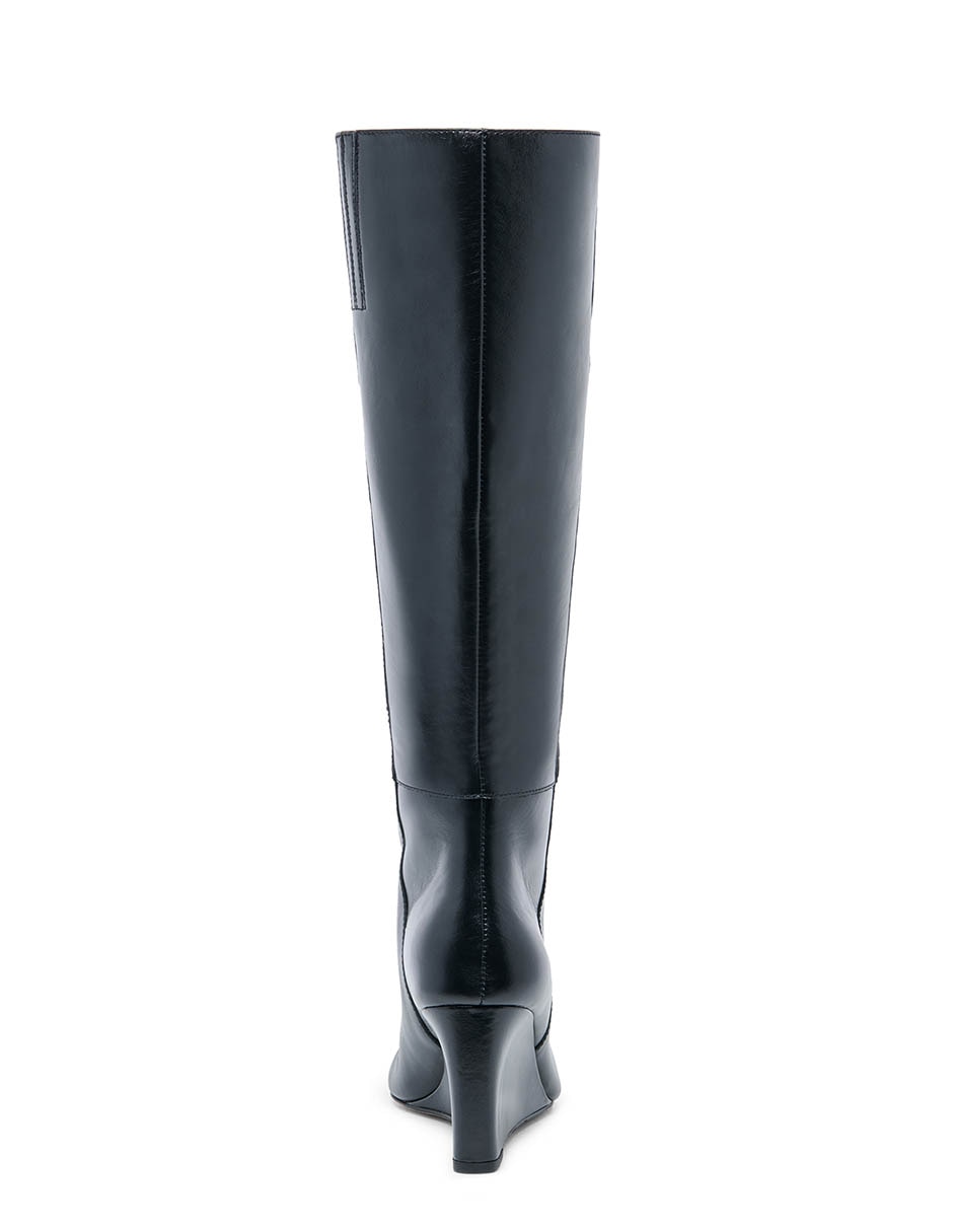 Bota abajo de la rodilla de piel para mujer 4