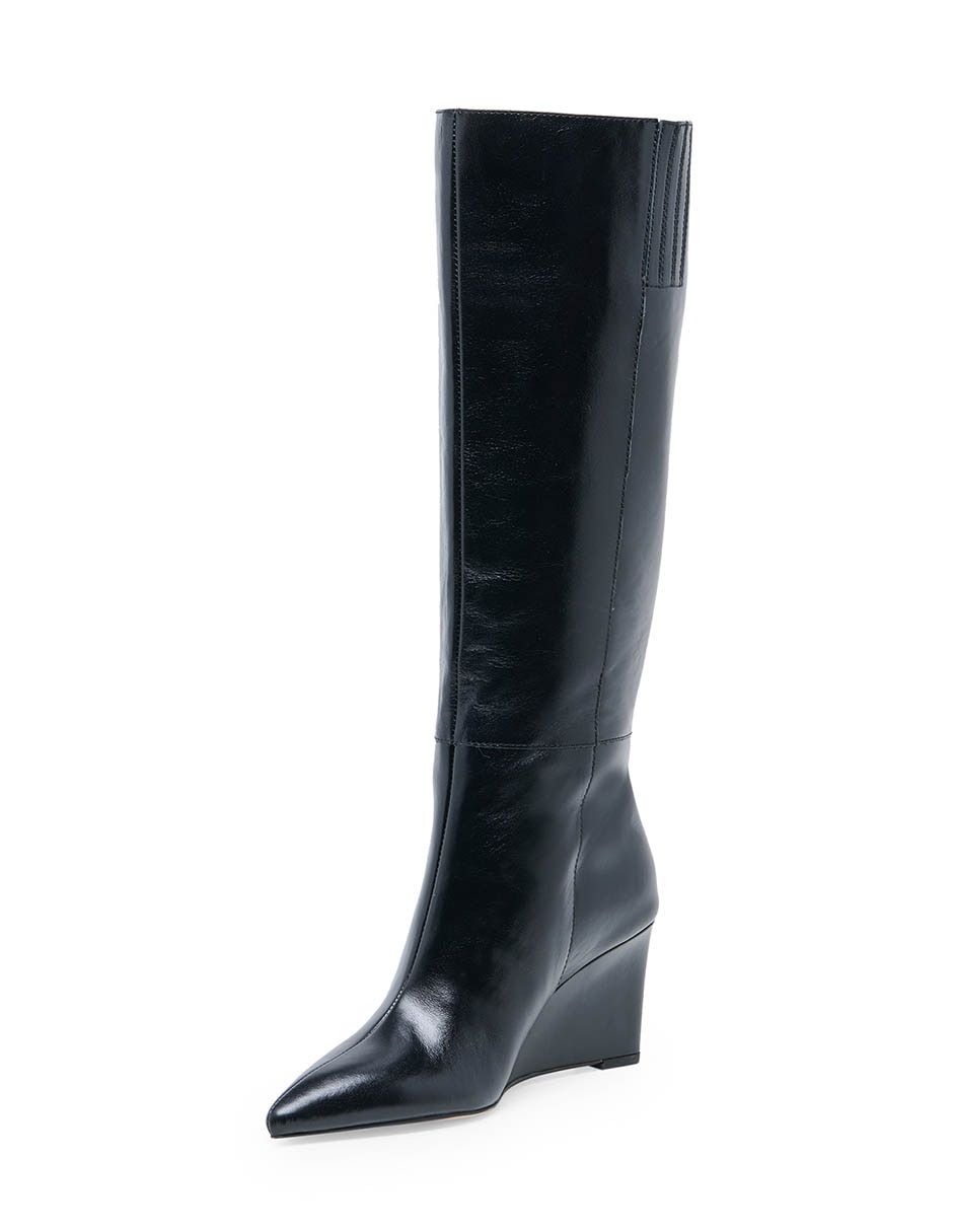 Bota abajo de la rodilla de piel para mujer 7