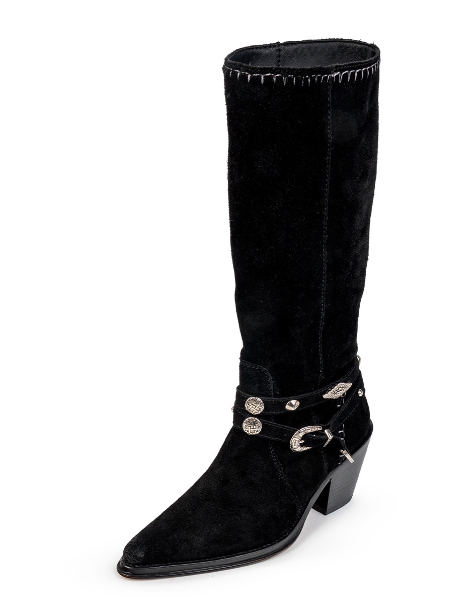 Bota abajo de la rodilla de piel para mujer 6