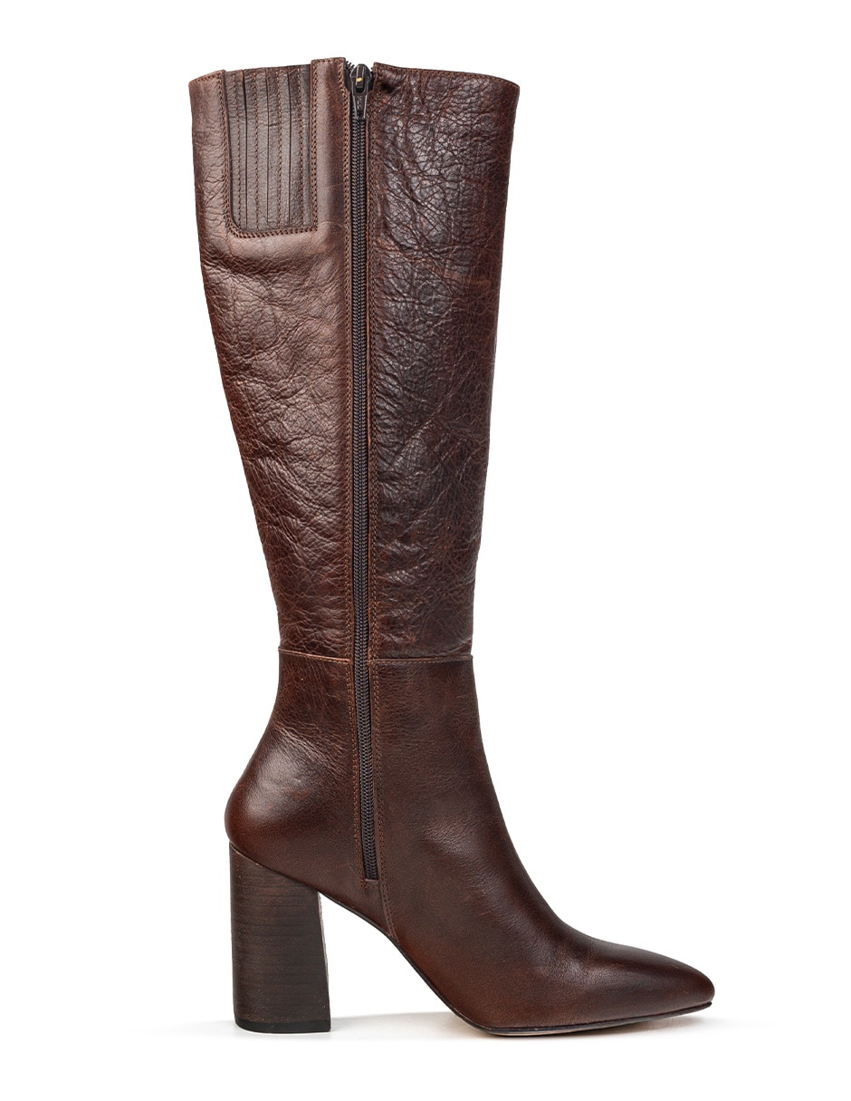 Bota abajo de la rodilla de piel para mujer