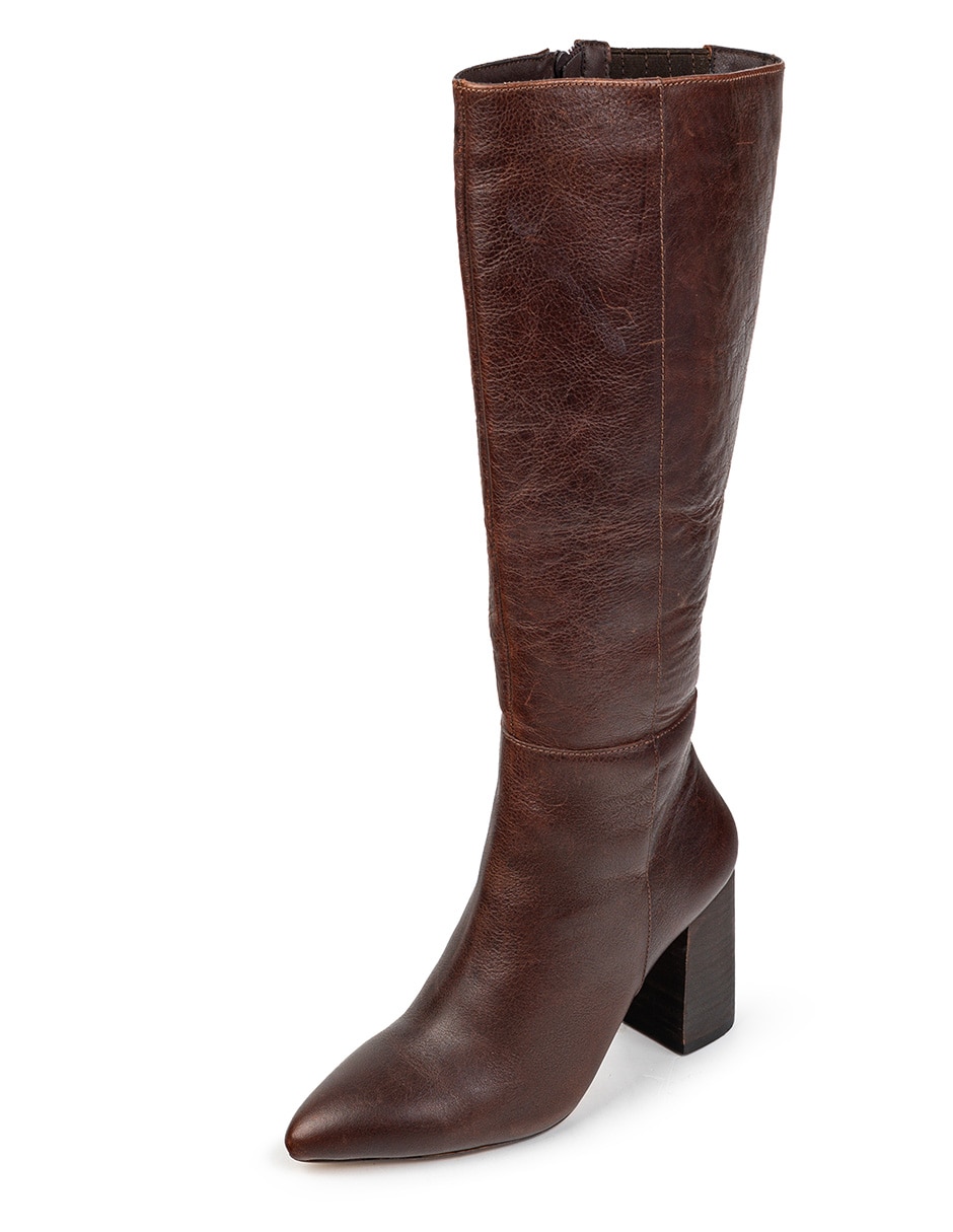 Bota abajo de la rodilla de piel para mujer 6