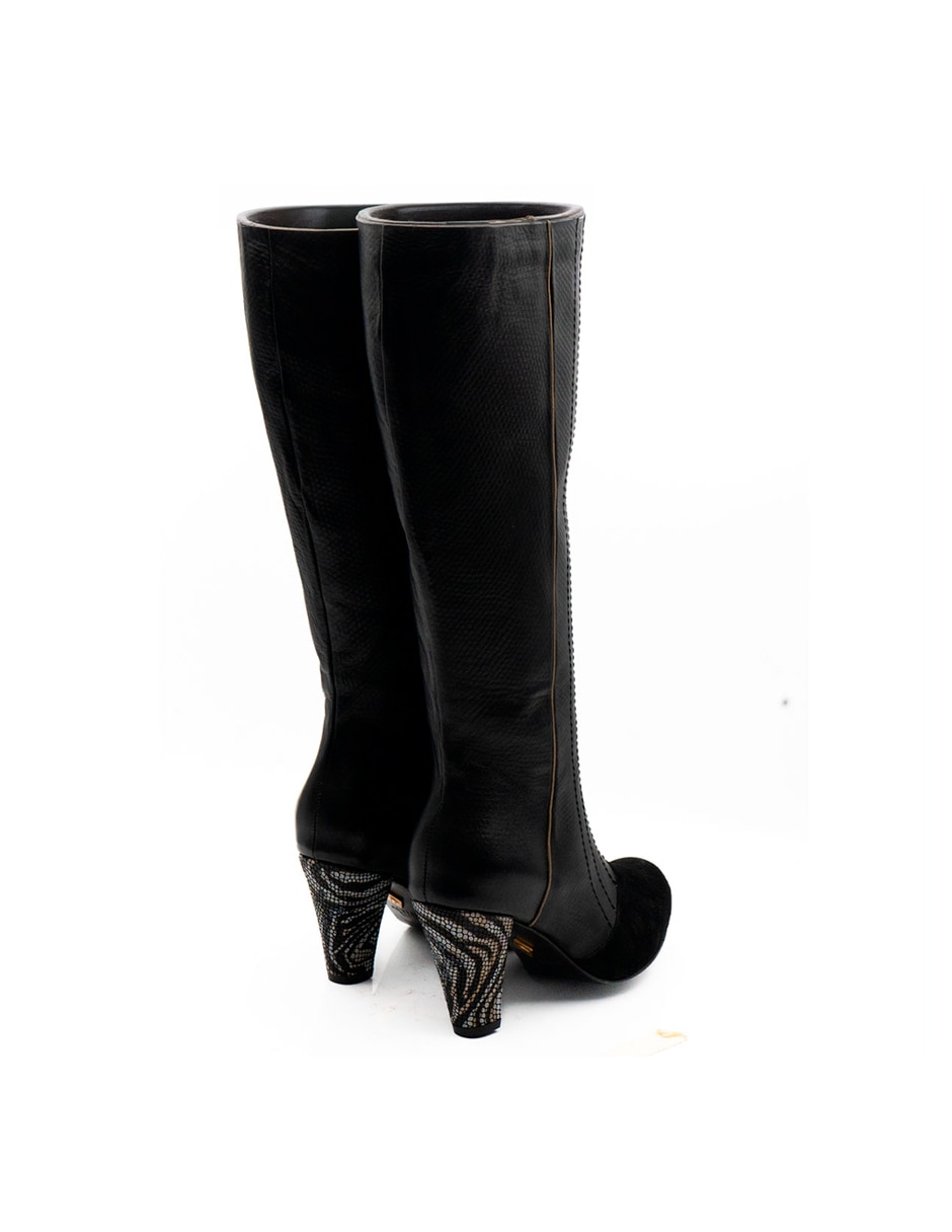 Bota abajo de la rodilla de piel para mujer
