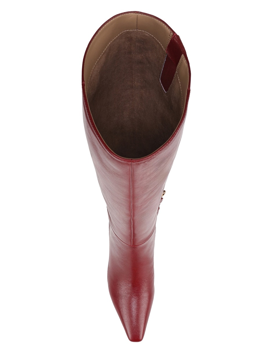Bota abajo de la rodilla sylvia de piel para mujer 4