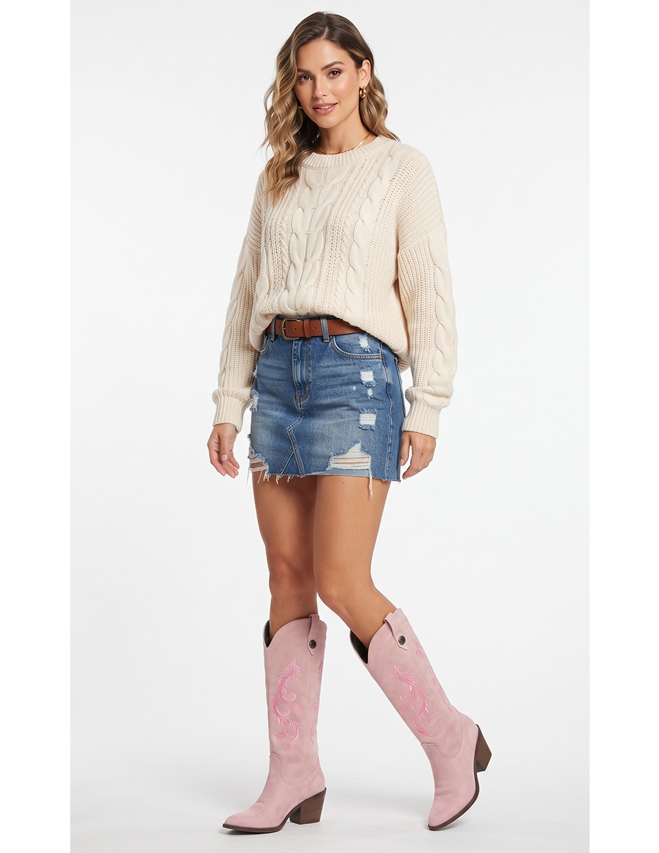 Bota cowboy rodilla para mujer 2