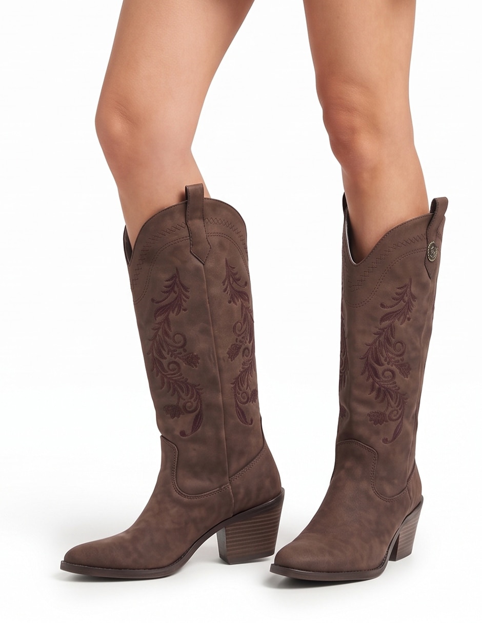 Bota cowboy rodilla para mujer 12