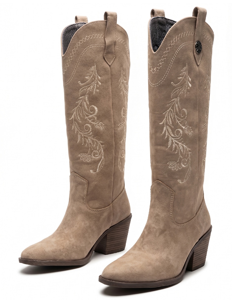 Bota cowboy Rodilla Botas Texanas de Gamuza para mujer 6